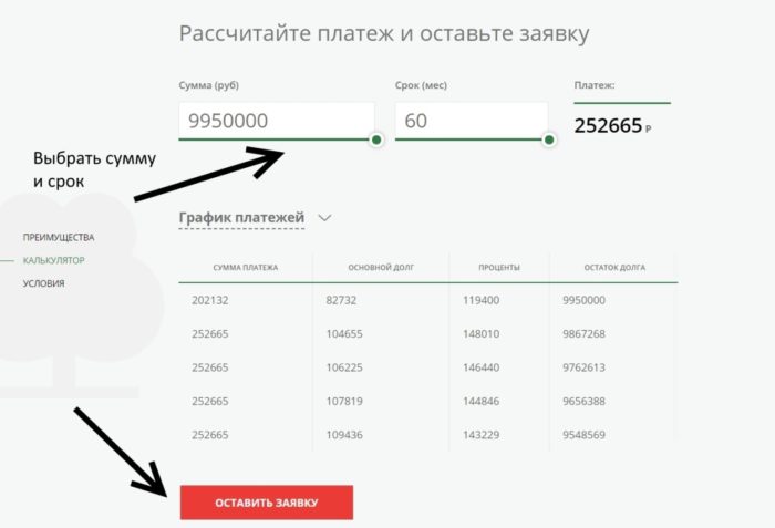 Рассчитайте платеж и оставьте заявку