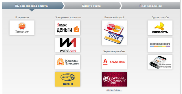 МКК Блиц займ - выбор способа оплаты.