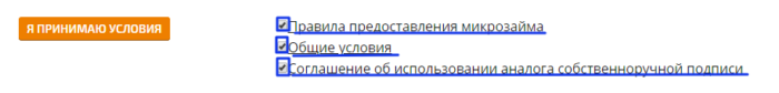 МКК Займоград - Я принимаю условия.